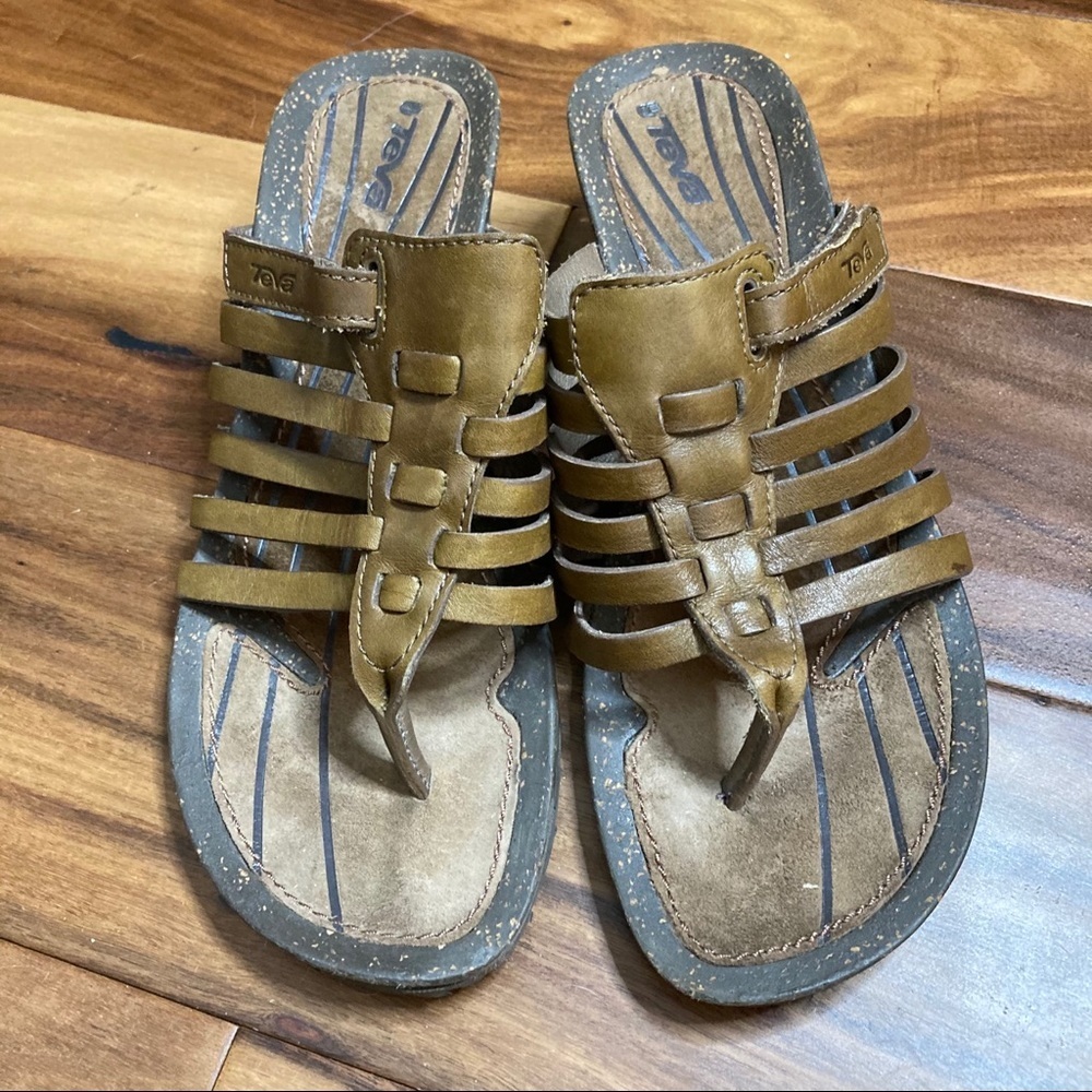 Reba Leather Strappy Slides